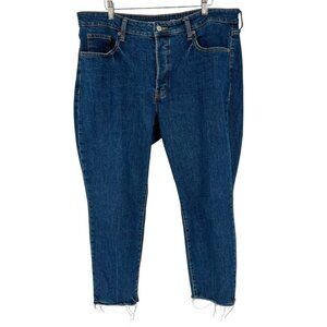 Old Navy Women's O. G.‎ Straight High Rise Jeans Blue Denim Button Fly Size 16